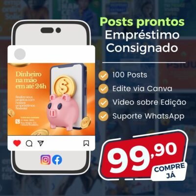 Pack posts para empresas de empréstimo Instagram